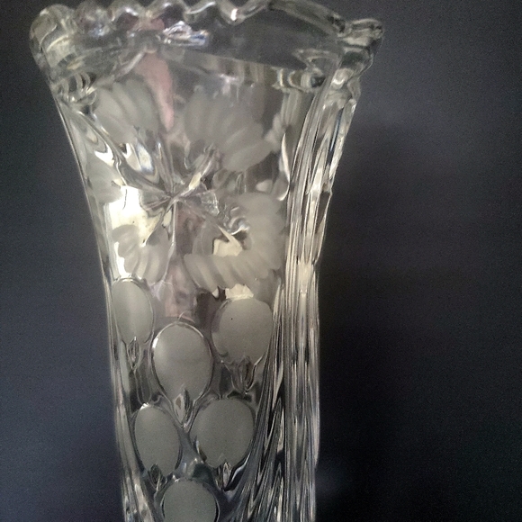 Vintage Anna Hutte German Crystal Bud Vase Retro Farmhous Decor Diamond Cut Gift - Picture 3 of 5